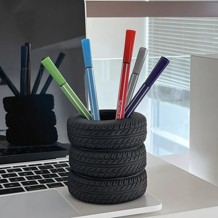 Tire Design Multifunctional Organizer - Pen & Brush Storage Cup