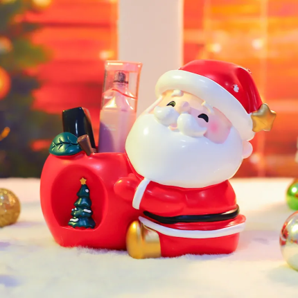 Santa Pen Holder - Christmas Gift & Desktop Organizer
